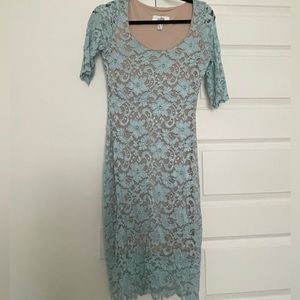 Beautiful lace dress baby blue bridesmaid wedding